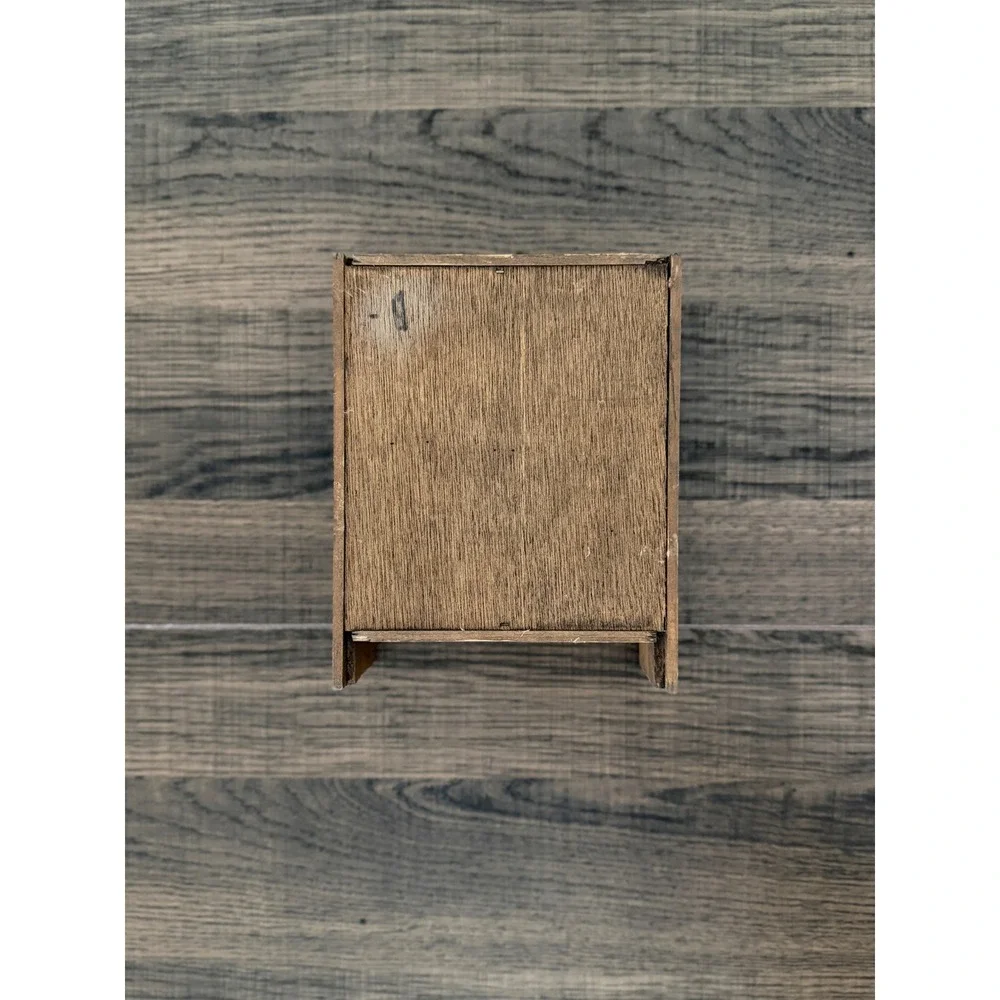 Vtg Wooden Miniature Farmhouse Rustic Shadow Box Cubby Shelf Curio Cabinet